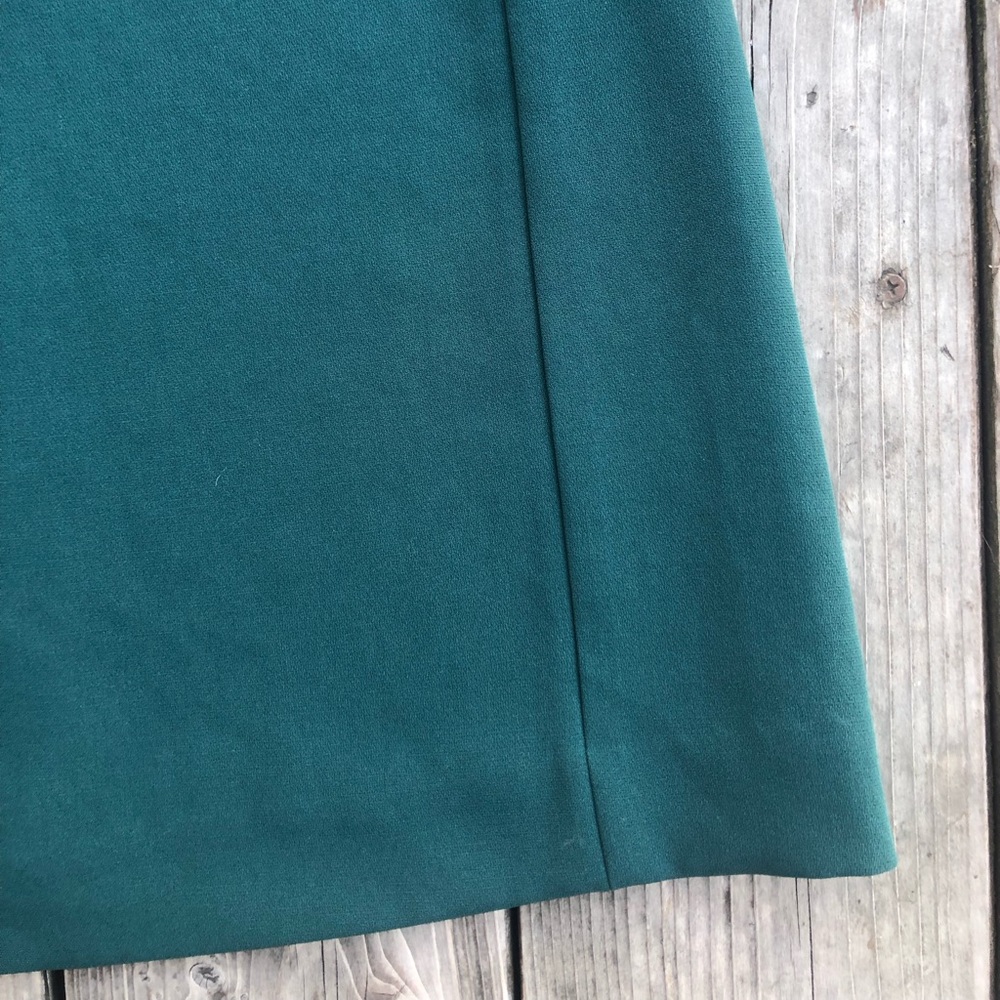 Marc Jacobs Black Lamb Leather Shoulders Lightweight Teal Sheath Dress size 4 - Picture 6 of 10